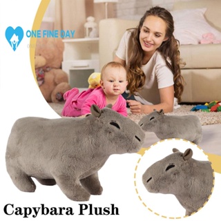 Capybara ตุ๊กตาหนูจําลอง ผ้าฝ้าย แบบนิ่ม สีชมพู สีฟ้า สีเทา ของเล่นสําหรับเด็ก C4W4