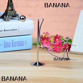 Banana1 ของเล่นลูกตุ้มโลหะ คุณภาพสูง สีเงิน สําหรับตั้งโต๊ะฟิสิกส์