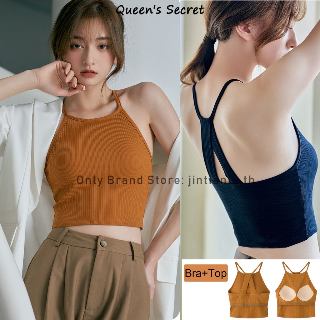 [Queen Secret] เสื้อครอปวันพีช เปิดหลัง ทรงสลิมฟิต สําหรับผู้หญิง