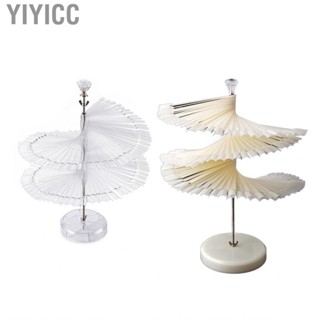 Yiyicc Nail Sample Stand  Fan Shaped Tips Display Removable Spiral 120 Sticks for Salon