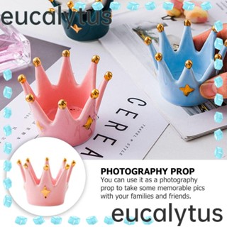 Eucalytus1 กล่องเก็บเครื่องประดับ แหวนเซรามิค รูปมงกุฎ สําหรับงานแต่งงาน