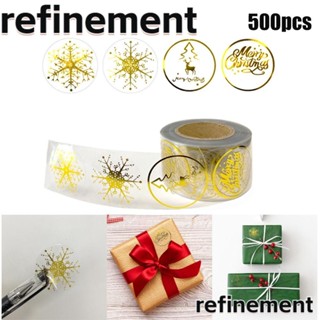 Refinement สติกเกอร์ฉลาก ลายเกล็ดหิมะ สีโรสโกลด์ มีกาวในตัว สําหรับตกแต่งสมุด การ์ด งานแต่งงาน ปาร์ตี้คริสต์มาส 500 ชิ้น