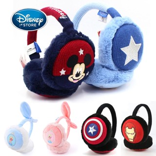 Disney ที่ปิดหูกันหนาว ผ้ากํามะหยี่ขนนิ่ม ลายการ์ตูนสไปเดอร์แมน เอลซ่า โฟรเซ่น แบบหนา ให้ความอบอุ่น แฟชั่นฤดูหนาว สําหรับเด็กผู้หญิง