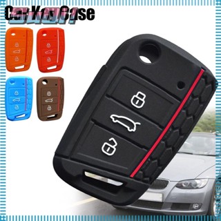 Suqi ปลอกกุญแจรถยนต์ ซิลิโคน แฟชั่น อุปกรณ์เสริม สําหรับ VW Golf 7 GTI POLO T-Cross Touran Tiguan Skoda Octavia