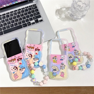 เคสโทรศัพท์มือถือ ซิลิโคนนิ่ม tpu กันกระแทก พิมพ์ลายการ์ตูนคลื่นสามชิ้น หลากสี สําหรับ Samsung Galaxy Z Flip 5 Z Flip5 5G Z Flip5 Z Flip 5