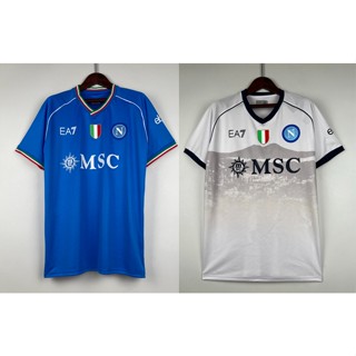 เสื้อกีฬาแขนสั้น ลายทีม Napoli 23-24 ชุดเหย้า และแฟนเยือน