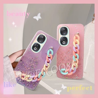 พร้อมส่ง เคสโทรศัพท์มือถือนิ่ม แบบใส ปิดด้านหลัง ลายกลิตเตอร์ สีรุ้ง วิบวับ สําหรับ Honor 90 Lite Pro 5G Honor90 Honor90Lite