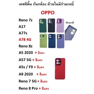 indy Oppo A78 4G  เคสกำมะหยี่ TPU สีพื้น สีทึบ โครเมี่ยม กันกล้องหลัง ไม่มีโลโก้