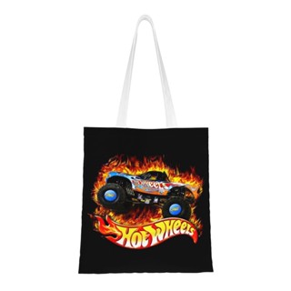 Hot Wheels กระเป๋าผ้าใบ กระเป๋าแล็ปท็อป ขนาดใหญ่ นํากลับมาใช้ใหม่ได้ สําหรับผู้หญิง และผู้ชาย