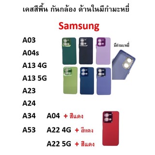 indy Samsung A04 A22 4G A22 5G เคสกำมะหยี่ TPU สีพื้น สีทึบ โครเมี่ยม กันกล้องหลัง ไม่มีโลโก้