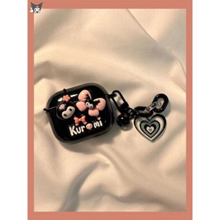 น่ารักการ์ตูน Kuromi เหมาะสำหรับ2เคสป้องกัน Pro เคสหูฟังแอปเปิ้ลบลูทูธรุ่นที่3