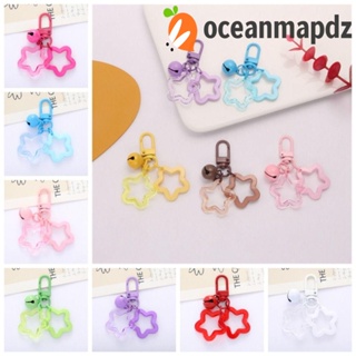 Oceanmapdz จี้กระดิ่ง รูปดาวห้าแฉก อะคริลิค สีแคนดี้ สําหรับแขวนกุญแจรถยนต์