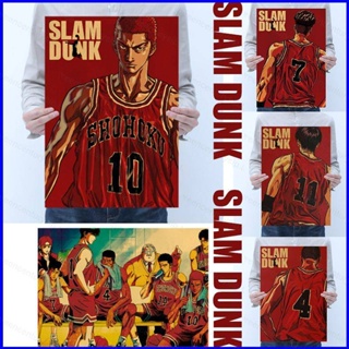 โปสเตอร์กระดาษคราฟท์ ลายอนิเมะ SLAM DUNK GP1 สไตล์เรโทร สําหรับตกแต่งผนัง บาร์ ร้านกาแฟ