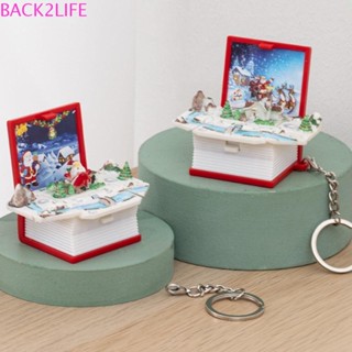 Back2life พวงกุญแจพลาสติก รูปซานต้า 3D พับได้ เพื่อการเรียนรู้เด็ก 3D