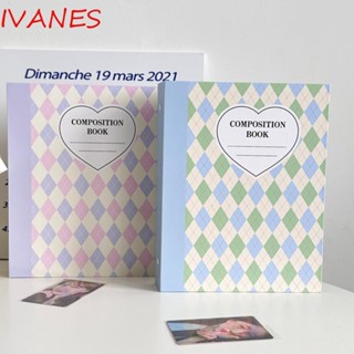 Ivanes สมุดเก็บโฟโต้การ์ด อัลบั้มรูปภาพ ครีม 6 หลุม ขนาดเล็ก A5 Kpop