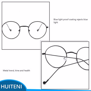 แว่นตาวินเทจ พร้อมที่รองจมูก ทรงกลม แบบพกพา เรียบลื่น แว่นตา แว่นตาทํางาน ปาร์ตี้ ท่องเที่ยว