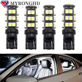 Myronghd หลอดไฟ LED 12V 3528 25SMD สีขาว สําหรับติดป้ายทะเบียนรถยนต์ 4 ชิ้น