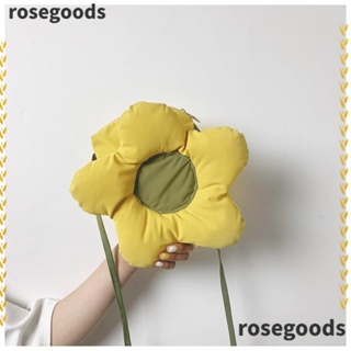 Rosegoods1 กระเป๋าสะพายไหล่ กระเป๋าถือ ผ้าไนล่อน ลายดอกไม้น่ารัก แต่งซิป แฟชั่นสําหรับสตรี