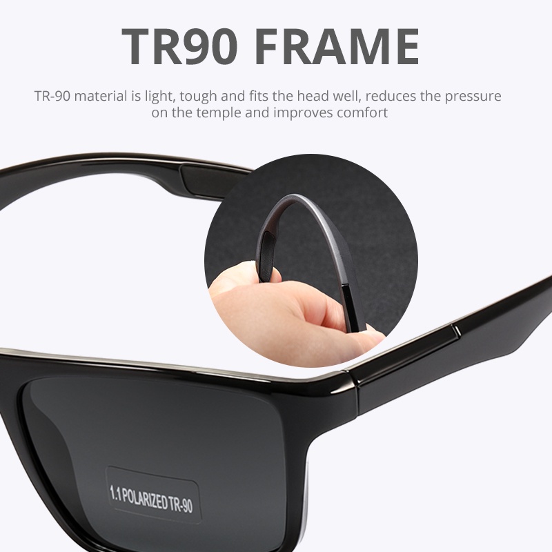 แว่นกันแดดโพลาไรซ์ TR90 น้ําหนักเบาใหม่สําหรับผู้ชาย – เฉดสีปิดกั้นแสงสีฟ้า UV400 สําหรับกลางแจ้ง/ปั่นจักรยาน ราคา ถูกที่สุด ดีลบีเคเค แกลเลอรีภาพที่ 5