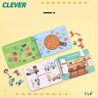 Clever หนังสือสติกเกอร์ตัวเลข ลายสัตว์ เสียงเงียบ ทนทาน DIY สําหรับเด็ก