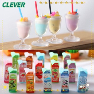 Clever ขวดเครื่องดื่มเรซิ่น ขนาดเล็ก สําหรับตกแต่งบ้านตุ๊กตา 4 ชิ้น