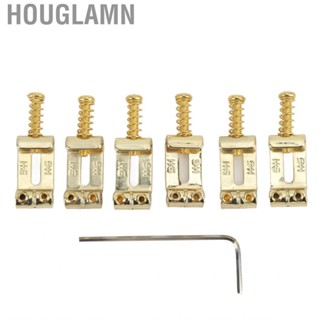 Houglamn Electric Guitar Bridge Saddles Metal Accessory With Screws Springs Wrench