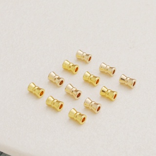 ลูกปัดสเปเซอร์ สีทอง 14K 18K 4 * 6 มม. สําหรับสร้อยคอ สร้อยข้อมือ diy 50 ชิ้น