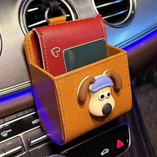 Wallace and Gromit Cartoon Car Air Conditioning Air Outlet Storage Pocket Phone Hanging Bag Car Female Storage Box Sundries Storage Bag iMh2