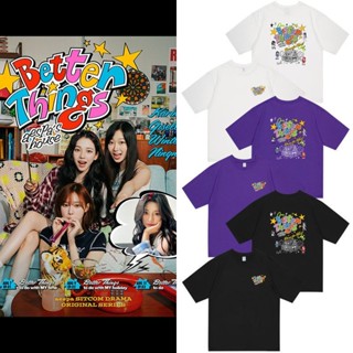 เสื้อยืดลําลอง ผ้าฝ้าย แขนสั้น คอกลม พิมพ์ลาย Kpop Aespa Better Things สําหรับผู้ชาย และผู้หญิง