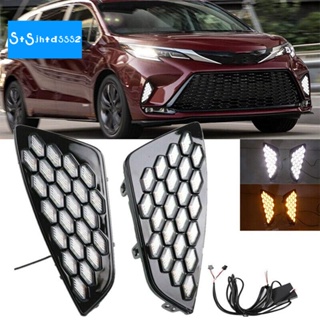 ไฟตัดหมอกเดย์ไลท์ LED 12V DRL อุปกรณ์เสริม สําหรับรถยนต์ Toyota Sienna XSE 2021-2022