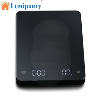 Lumiparty เครื่องชั่งน้ําหนักกาแฟดิจิทัล อิเล็กทรอนิกส์ 3 กก. 0.1 ชาร์จ Usb พร้อมตัวจับเวลา