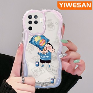 เคสโทรศัพท์มือถือแบบนิ่ม ใส กันกระแทก ลายการ์ตูนชินจัง สีสันสดใส สําหรับ OPPO A94 4G F19 Pro Reno 5F Reno 5 Lite