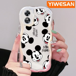 เคสโทรศัพท์มือถือแบบนิ่ม ใส กันกระแทก ลายการ์ตูนมิกกี้เมาส์น่ารัก สีสันสดใส สําหรับ OPPO A17 A17K