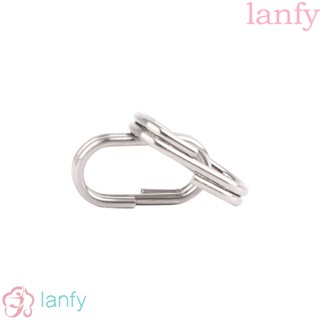 Lanfy แหวนแยก ทรงวงรี สเตนเลส อุปกรณ์เสริม สําหรับตกปลา 50 ชิ้น ต่อล็อต