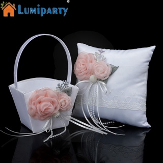 Lumiparty หมอนอิง พร้อมริบบิ้นไข่มุก ดอกไม้ โรแมนติก สําหรับเจ้าสาว งานแต่งงาน