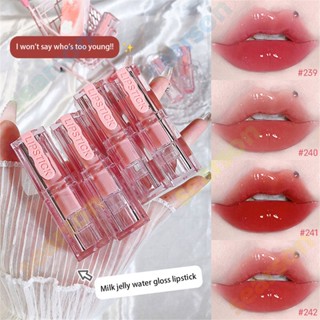 HiVI Milk Jelly Water Light Mirror ลิปสติก Summer แนะนำ Moisturizing Student Party Plain Jelly Glass Lip Glaze 【searson】 【searson】 【searson】