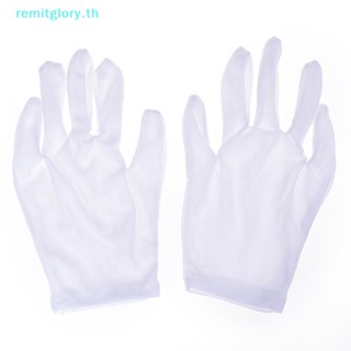 Remitglory ถุงมือผ้าฝ้าย สีขาว สไตล์ฮิปฮอป สําหรับปาร์ตี้ฮาโลวีน 1 คู่