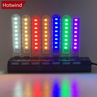 Hotwind โคมไฟกลางคืน Led 8 ดวง USB DC5V ขนาดเล็ก แบบพกพา สําหรับตกแต่งห้องนอน J2X9