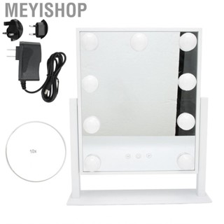 Meyishop Light Up Vanity Mirror  Makeup 360 Degree Rotation Tabletop for Bedroom Bathroom