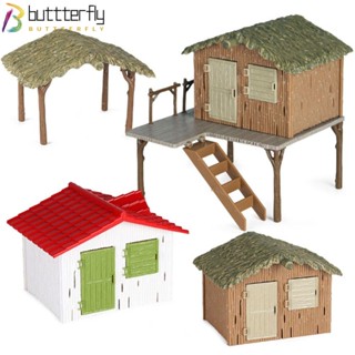 Buttterfly โมเดลตุ๊กตากระท่อมจําลอง หลากสี สําหรับตกแต่งบ้าน โต๊ะทราย รั้วขี่ม้า