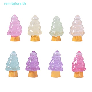 Remitglory ต้นคริสต์มาสเรืองแสง ขนาดเล็ก สําหรับตกแต่งบ้านตุ๊กตา 5 ชิ้น