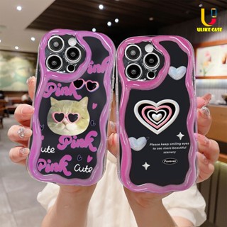 เคสโทรศัพท์มือถือ ขอบโค้ง ลายลูกแมว 3D สีดําวาว สําหรับ Realme C21Y C30 C30S C31 C33 C55 C35 C11 2021 C15 C21 C25 C20 C3 C12 C2 C25S