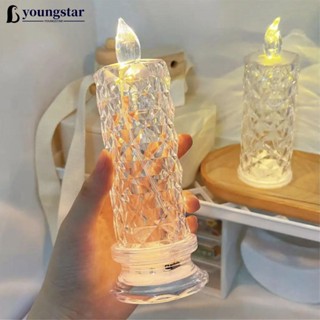 Youngstar โคมไฟโปรเจคเตอร์ LED คริสตัล รูปดอกกุหลาบ ประดับเพชร สไตล์โรแมนติก สําหรับตกแต่งบ้าน ห้องนอน S1T8