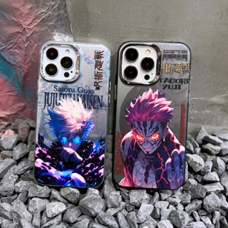 เคสโทรศัพท์มือถือ ชุบไฟฟ้า ลายการ์ตูนอนิเมะ Jujutsu Kaisen สําหรับ iPhone 14 12 13 11 Pro Max