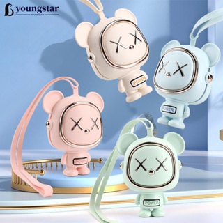 Youngstar พัดลมระบายความร้อน รูปหมีอวกาศ ขนาดเล็ก ชาร์จ Usb ปรับได้ ไร้ใบพัด ไร้เสียง แบบพกพา F8T5