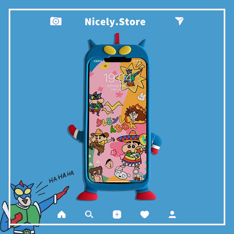 เคสโทรศัพท์มือถือ ซิลิโคน กันกระแทก ลายการ์ตูนชินจัง 3D สร้างสรรค์ สําหรับ iPhone 15 14 Plus 13 12 Pro Max 11 Xs Xr X