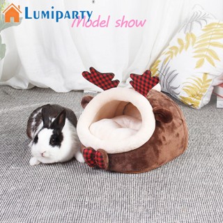 Lumiparty บ้านที่พักพิงสัตว์เลี้ยง รูปสัตว์น่ารัก แบบนิ่ม สําหรับหนูแฮมสเตอร์ กระต่าย หนูตะเภา