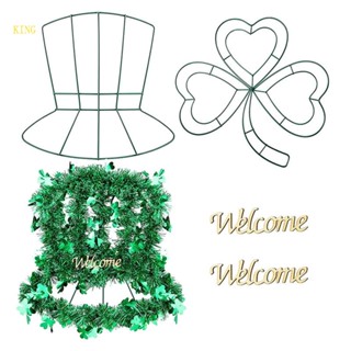 (ลดราคาสูง)oyalking.th St Patrick พวงหรีดโลหะ กรอบเหล็ก สําหรับแขวนตกแต่งหมวก DIY