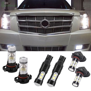 ชุดหลอดไฟตัดหมอก LED DRL สีขาว สําหรับ Cadillac 2007-14 6 ชิ้น