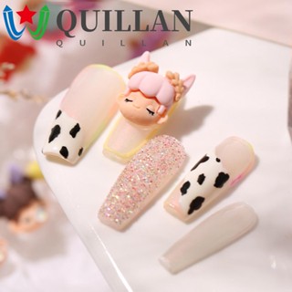 Quillan ตุ๊กตาการ์ตูนเด็กผู้หญิงตัวเล็กน่ารัก สําหรับตกแต่งเล็บ DIY